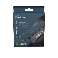 MediaRange USB Type-C® 6-in-1 multiport adapter, silver (MRCS519) έως 12 άτοκες Δόσεις