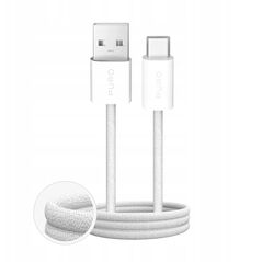 Καλώδιο Puro Fabrik 2.0 10W USB-A - USB-C με πλέξη 1,5 μ - λευκό
