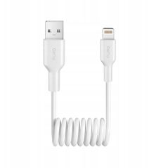 Σπειροειδές καλώδιο Puro 12W USB-A - Lightning 1m - λευκό