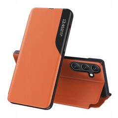 Θήκη Eco Leather View Case elegancki futerał z klapką i funkcją podstawki na Samsung Galaxy A36 - πορτοκαλί