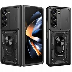 Θήκη Hybrid Armor Camshield με βάση στήριξης και προστασία κάμερας για Samsung Galaxy Z Flip 7 - μαύρο