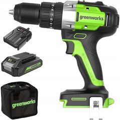 24V δράπανο-κατσαβίδι GD24DD60K2 Greenworks σετ φορτιστής + μπαταρία 2Ah + μαλακή θήκη