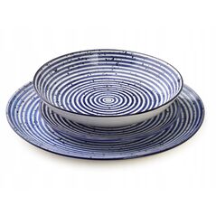 STRIPES BLUE Σετ δείπνου 18 τεμ. 27/19/20 εκ. μπολ 550 ml