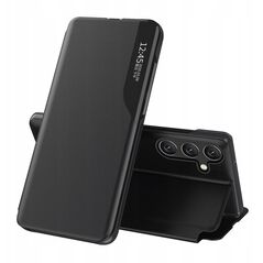 Θήκη Eco Leather View Case κομψή θήκη με καπάκι και λειτουργία βάσης για Samsung Galaxy A36 - μαύρο