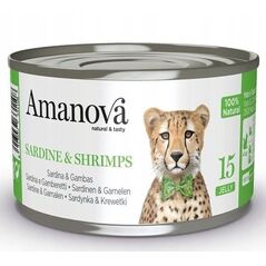 Amanova Κοτόπουλο Σαρδέλα & Γαρίδες σε ζελέ κονσέρβα 70g