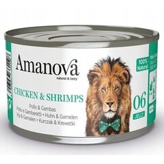 Amanova Κοτόπουλο & Γαρίδες σε ζελέ κονσέρβα 70g