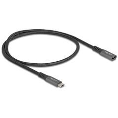 Καλώδιο επέκτασης DeLOCK USB 10 Gbps USB Type-C αρσενικό σε θηλυκό PD 3.0 100 W 0.5 m γκρι μέταλλο, 0.5 m, USB C, USB C, USB 3.2 Gen 2 (3.1 Gen 2), 10 Gbit/s, Μαύρο