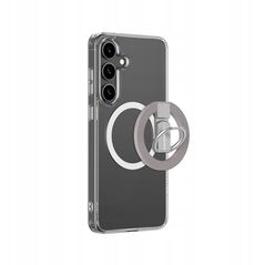 Θήκη σιλικόνης AMAZINGTHING Minimal Mag Case με μαγνητικό δακτύλιο και μαγνητικό δακτύλιο για Samsung Galaxy S25 - διαφανές