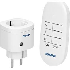 Orno Gniazdo bezprzewodowe mini sterowane pilotem 1+1, Schuko