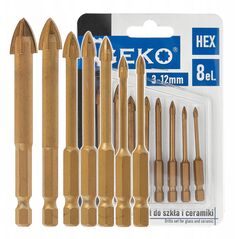 Σετ τρυπάνια για γυαλί και κεραμικά 8 τεμ. HEX 3-12mm (120)