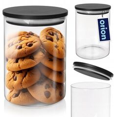 Orion Pojemnik na produkty sypkie szklany z pokrywką i uszczelką 600 ml
