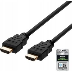 Kabel Deltaco Ultra High Speed HDMI kabelis DELTACO 5m, eARC, QMS, 8K at 60Hz, 4K at 120Hz, juodas / HU-50