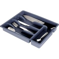 Vilde Organizer na sztućce przybory wkład do szuflady szary 5 przegródek 36x25,5x 5 cm