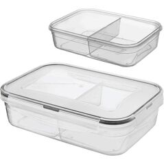 Orion Pojemnik na żywność dzielony z uszczelką szczelny z przegródkami 2 wkłady lunchbox 1 l