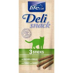 Life Pet Care Life Cat Deli Turkey + Rabbit 3szt. x 5g Deli Snacks
