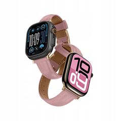 Δερμάτινο λουράκι AMAZINGTHING Class Band για Apple Watch 45 / 46 / 49 mm - ροζ