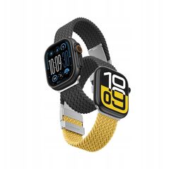Σετ 2 λουριών AMAZINGTHING Blend Band για Apple Watch 45 / 46 / 49 mm - κίτρινο-μαύρο / μαύρο