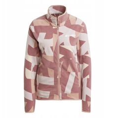 Bluza damska adidas TERREX Multi Printed Full-Zip Fleece Jacket - woner beige/quiet crimson rozmiar: s