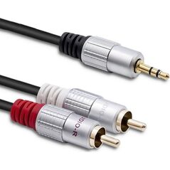 Kabel Qoltec Jack 3.5mm - RCA (Cinch) x2 2m czarny (1_789341)