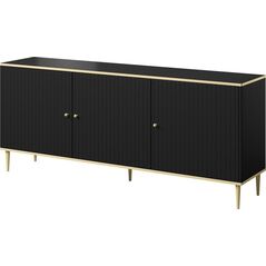 Cama Meble Komoda GLAMOUR 180x40x75,5 czarny mat + złoty