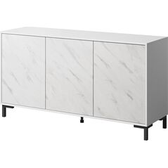 Cama Meble Komoda MARMO 3D 150x45xH80,5 biały mat/marmur biały