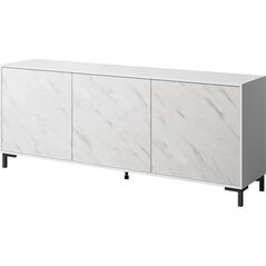 Cama Meble Komoda MARMO 3D 200x45xH80,5 biały mat/marmur biały