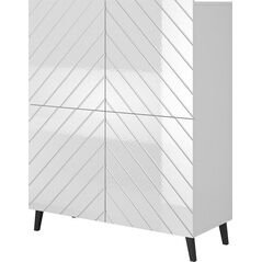 Cama Meble Regał ABETO 100,5x40xH121,5 biały/biały połysk