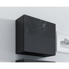 Cama Meble Witryna VIGO kwadrat 50/50/30 czarny/czarny połysk