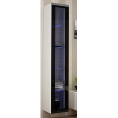 Cama Meble Witryna VIGO szkło'180' 180/40/30 biały/czarny poł