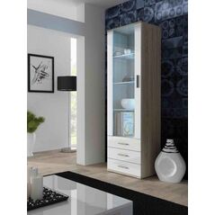 Cama Meble Witryna SOHO S1 dąb sonoma/ biały połysk