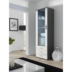 Cama Meble Witryna SOHO S1 szary/ biały połysk