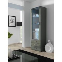 Cama Meble Witryna SOHO S1 szary/ szary połysk