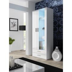 Cama Meble Witryna SOHO S6 2D2S biały/ biały połysk