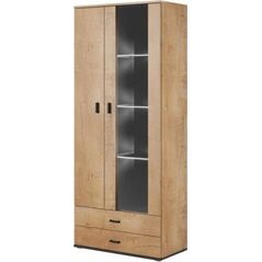 Cama Meble Witryna SOHO S6 2D2S dąb lefkas+ czarny