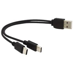 PremiumCord Καλώδιο φόρτισης USB 2.0, 2xUSB-C σε USB, 15cm, μαύρο