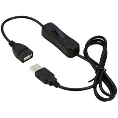 PREMIUMCORD Καλώδιο επέκτασης USB 2.0 με διακόπτη, 1m, μαύρο