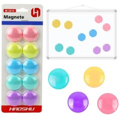 Zestaw Magnesów Do Tablicy Magnetycznej Kolorowe 10szt 3cm LEAN