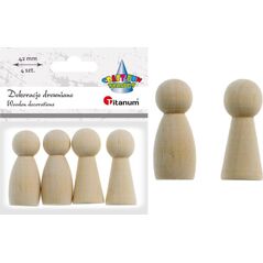 Titanum Dekoracje drewniane pionki postać 42mm 4szt