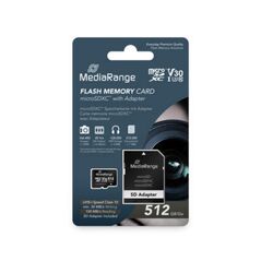 MediaRange microSDXC memory card, UHS-1 | Class 10, with SD adapter, 512GB (MR947) έως 12 άτοκες Δόσεις