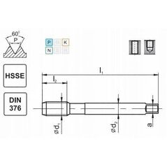 GWINTOWNIK M 6 DIN-376C (6H) HSSE 800