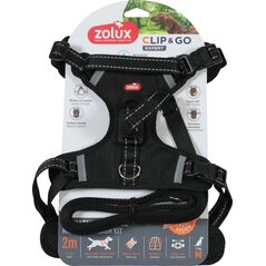 ZOLUX Zestaw szelki + smycz dla psa CLIP and GO M czarny