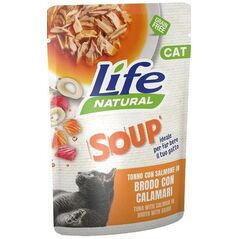 LIFE CAT SOUP 60g TUNA + SALMON IN SQUID  BROTH  /30