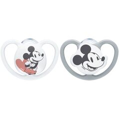 NUK Disney Mickey Mouse Klasyczny smoczek dziecięcy Ortodontyczne Silikon Szary, Biały