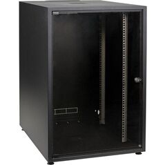 Ερμάριο δικτύου 19 ιντσών EFB OFFICE SERIES 18U 600X600 RAL9005 Μαύρο IP20 πλήρως συναρμολογημένο και αποσυναρμολογούμενο με γυάλινη πρόσοψη 45KG φορτίο