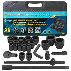 Σετ εργαλείων κρούσης 26 τεμ. 3/4" (17-50mm) και 1" (55-65mm) (12-γωνιακά)