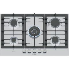 Bosch Serie 6 PCQ7A5I90 płyta kuchenna Stal nierdzewna Wbudowany 75 cm Gaz 5 stref(y)