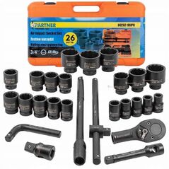 Σετ εργαλείων κρούσης 26 τεμ. 3/4" (17-50mm) και 1" (55-65mm) (12-γωνιακά)