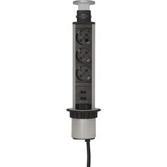 Brennenstuhl Tower Power USB-Charger Desktop Extension Lead 3-way with 2-port USB charger 2m H05VV-F 3G1,5, fully retracts into the desk (1396200013) (BNN1396200013) έως 12 άτοκες Δόσεις