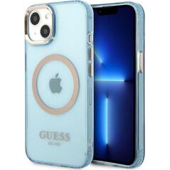 Guess Guess GUHMP13MHTCMB iPhone 13 6,1" niebieski/blue hard case Gold Outline Translucent MagSafe NoSize