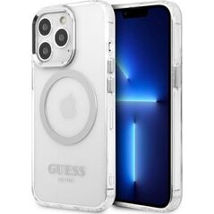 Guess Guess GUHMP13LHTRMS iPhone 13 Pro / 13 6,1" srebrny/silver hard case Metal Outline Magsafe NoSize